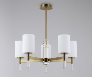 LH56261/5 BS/FR латунь/белый матовый E27/5 max 60W D600*590