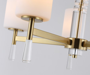 LH56261/5 BS/FR латунь/белый матовый E27/5 max 60W D600*590