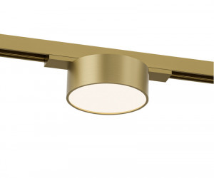 DK5761-SB Светильник для трека SHINE FLOW со светодиодом, D74*H28, 48V DC, 6W, RA?90, 3000K, IP20, сатинированная латунь, алюминий