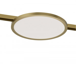 DK5763-SB Светильник для трека SHINE FLOW со светодиодом, D198*H27, 48V DC, 15W, RA?90, 3000K, IP20, сатинированная латунь, алюминий