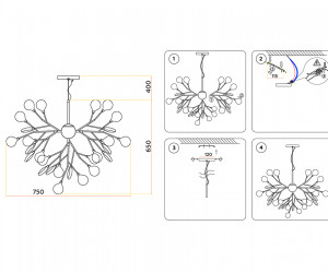 TR3021/36 DCF/TI темный кофе/янтарь G4/36 max 20W D750*650