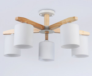 TR83113/5 WH/LW белый/светлое дерево E27/5 max 40W D700*325