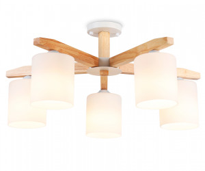 TR83113/5 WH/LW белый/светлое дерево E27/5 max 40W D700*325