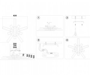 FA8906 BK/CH черный/хром 132W 3000K-6400K 620*590*150 (ПДУ РАДИО 2.4G)