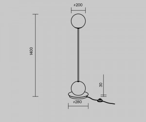 Напольный светильник (торшер) Maytoni MOD427FL-L20B3K