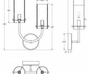 Настенный светильник (бра) Maytoni MOD223WL-02BS