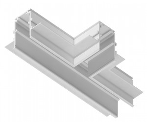 GL3355 WH белый коннектор т-образный встраиваемый 170*85*46,8