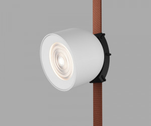 DK5640-WH+BK Поворотный светильник для трека-ремня Belty Smart, серия Spot, со светодиодом, D100*H107мм, 48V DC, 12W, RA90, 38°, 2700-6000K, IP20, белый с черным, алюминий