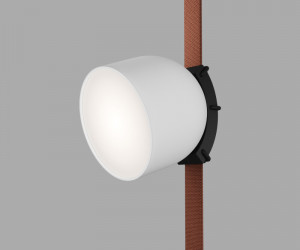 DK5642-WH+BK Поворотный светильник для трека-ремня Belty Smart, серия Spot, со светодиодом, D100*H107мм, 48V DC, 12W, RA90, 120°, 3000-5700K, IP20, белый с черным, алюминий