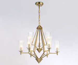 TR3233/6+3 BS/FR латунь/белый матовый E14*9 max 40W D730*720