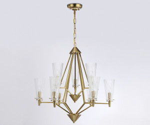 TR3233/6+3 BS/FR латунь/белый матовый E14*9 max 40W D730*720