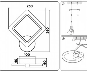 FA539 WH белый 6400K/3000K/4200K 15W 260*230*60