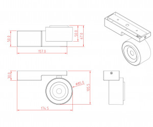 Потолочный светильник Technical C062CL-L12B3K