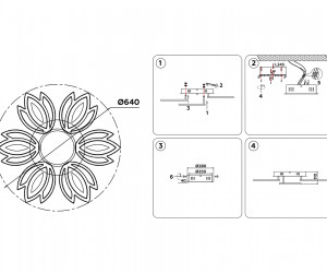 FA456/6+1 WH белый 132W 3000K/6400K D640*110 (Без ПДУ)