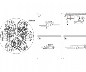 FA457/6+3 WH белый 180W 3000K/6400K D640*110 (Без ПДУ)
