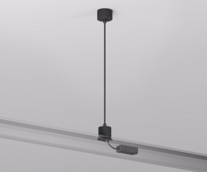 TR2124-BK Подвод питания для подвесного монтажа трека SMART BASE, АС 220-240V, IP20, 5м, черный, алюминий