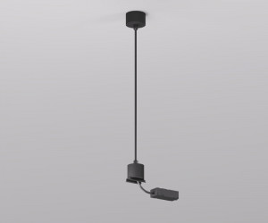 TR2124-BK Подвод питания для подвесного монтажа трека SMART BASE, АС 220-240V, IP20, 5м, черный, алюминий