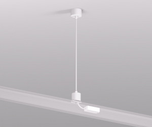 TR2124-WH Подвод питания для подвесного монтажа трека SMART BASE, АС 220-240V, IP20, 5м, белый, алюминий