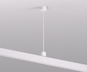 TR2124-WH Подвод питания для подвесного монтажа трека SMART BASE, АС 220-240V, IP20, 5м, белый, алюминий