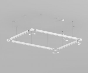 TR2124-WH Подвод питания для подвесного монтажа трека SMART BASE, АС 220-240V, IP20, 5м, белый, алюминий