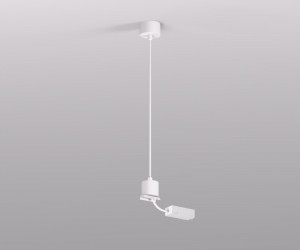 TR2124-WH Подвод питания для подвесного монтажа трека SMART BASE, АС 220-240V, IP20, 5м, белый, алюминий