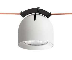 DK5540-WH+BK Поворотный светильник для трека-ремня Belty, серия Spot, со светодиодом, D100*H107мм, 48V DC, 12W, RA90, 38°, 4000K, IP20, белый с черным, алюминий