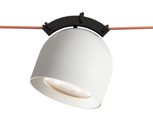 DK5540-WH+BK Поворотный светильник для трека-ремня Belty, серия Spot, со светодиодом, D100*H107мм, 48V DC, 12W, RA90, 38°, 4000K, IP20, белый с черным, алюминий