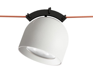 DK5540-WH+BK Поворотный светильник для трека-ремня Belty, серия Spot, со светодиодом, D100*H107мм, 48V DC, 12W, RA90, 38°, 4000K, IP20, белый с черным, алюминий