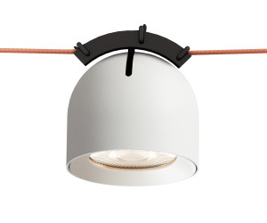 DK5540-WH+BK Поворотный светильник для трека-ремня Belty, серия Spot, со светодиодом, D100*H107мм, 48V DC, 12W, RA90, 38°, 4000K, IP20, белый с черным, алюминий