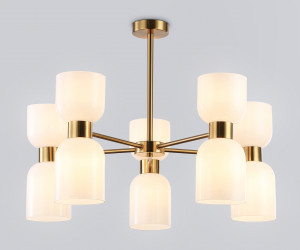 LH56093/10 BS/FR латунь/белый матовый E14*10 max 40W D700*510