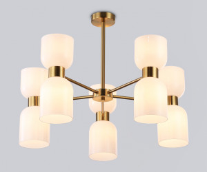 LH56093/10 BS/FR латунь/белый матовый E14*10 max 40W D700*510