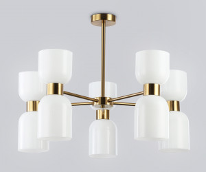 LH56093/10 BS/FR латунь/белый матовый E14*10 max 40W D700*510