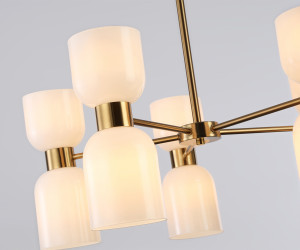 LH56093/10 BS/FR латунь/белый матовый E14*10 max 40W D700*510