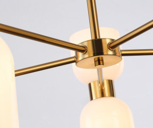 LH56093/10 BS/FR латунь/белый матовый E14*10 max 40W D700*510