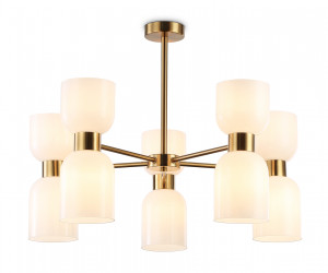 LH56093/10 BS/FR латунь/белый матовый E14*10 max 40W D700*510