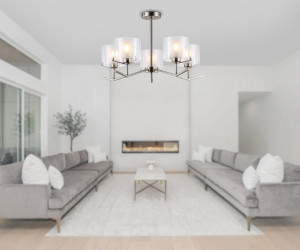 LH57001/5 SN/FR никель/белый матовый E14/5 max 40W D690*390