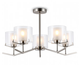 LH57001/5 SN/FR никель/белый матовый E14/5 max 40W D690*390