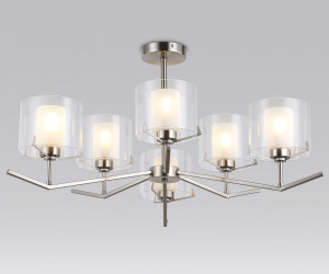 LH57002/6 SN/FR никель/белый матовый E14/6 max 40W D850*420