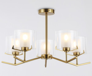 LH57007/5 BS/FR латунь/белый матовый E14/5 max 40W D690*390