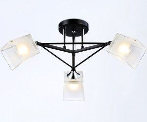 TR303072/3 BK/CH/FR черный/хром/белый матовый E27/3 max 40W D560*250