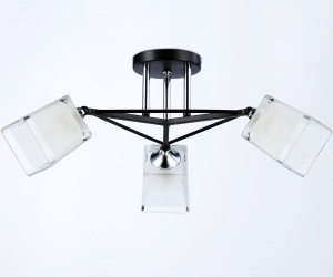 TR303072/3 BK/CH/FR черный/хром/белый матовый E27/3 max 40W D560*250