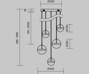Подвесной светильник Maytoni MOD295PL-L60BBS3K