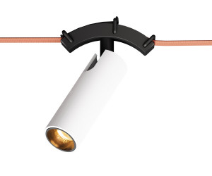 DK5546-BW+BK Поворотный светильник для трека-ремня Belty, серия Spot, со светодиодом, D35*L126.5мм, 48V DC, 7W, RA90, 30°, 4000K, IP20, белый с черным, алюминий