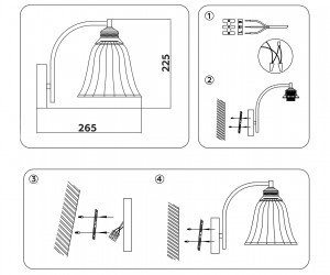 TR3052 WH/GD/FR белый/золото/белый матовый E27 max 40W 225*163*265