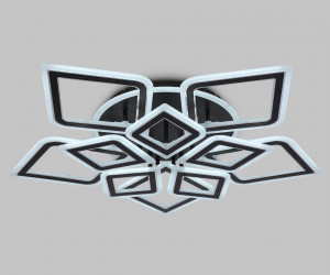 FA8915/5+5 BK/CH черный/хром 193W 3000K-6400K 770*740*120 (ПДУ РАДИО 2.4G)