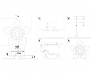FA8915/5+5 BK/CH черный/хром 193W 3000K-6400K 770*740*120 (ПДУ РАДИО 2.4G)