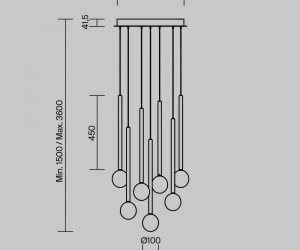 Подвесной светильник Maytoni MOD383PL-L20BBS3K