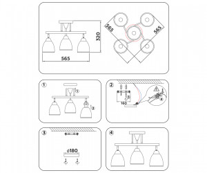 TR3113/5 DCF/CH темный кофе/хром E27 max 40W 565*565*320