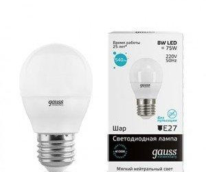 Лампа Gauss LED Elementary Globe 8W E27 4100K 1/10/100