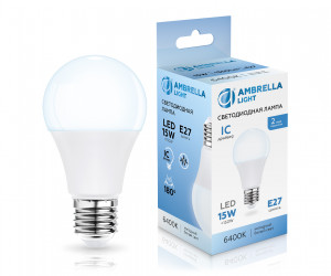 601506 LED A60 15W IC E27 6400K 175-265V